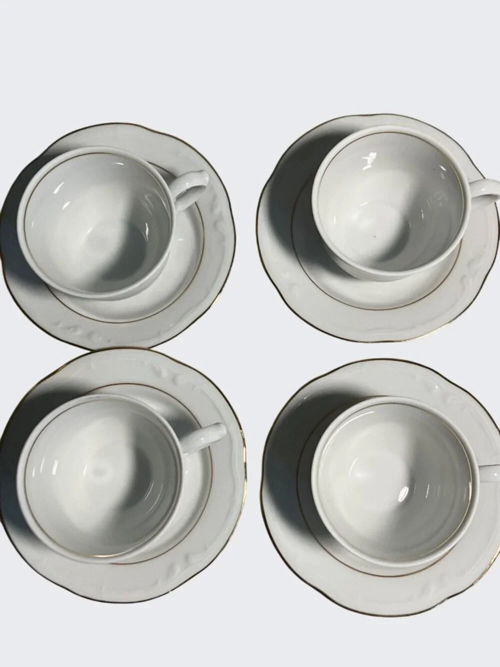 Southington By Baum Fine China Tea Cups & Saucers Golden Rhapsody Made In Poland